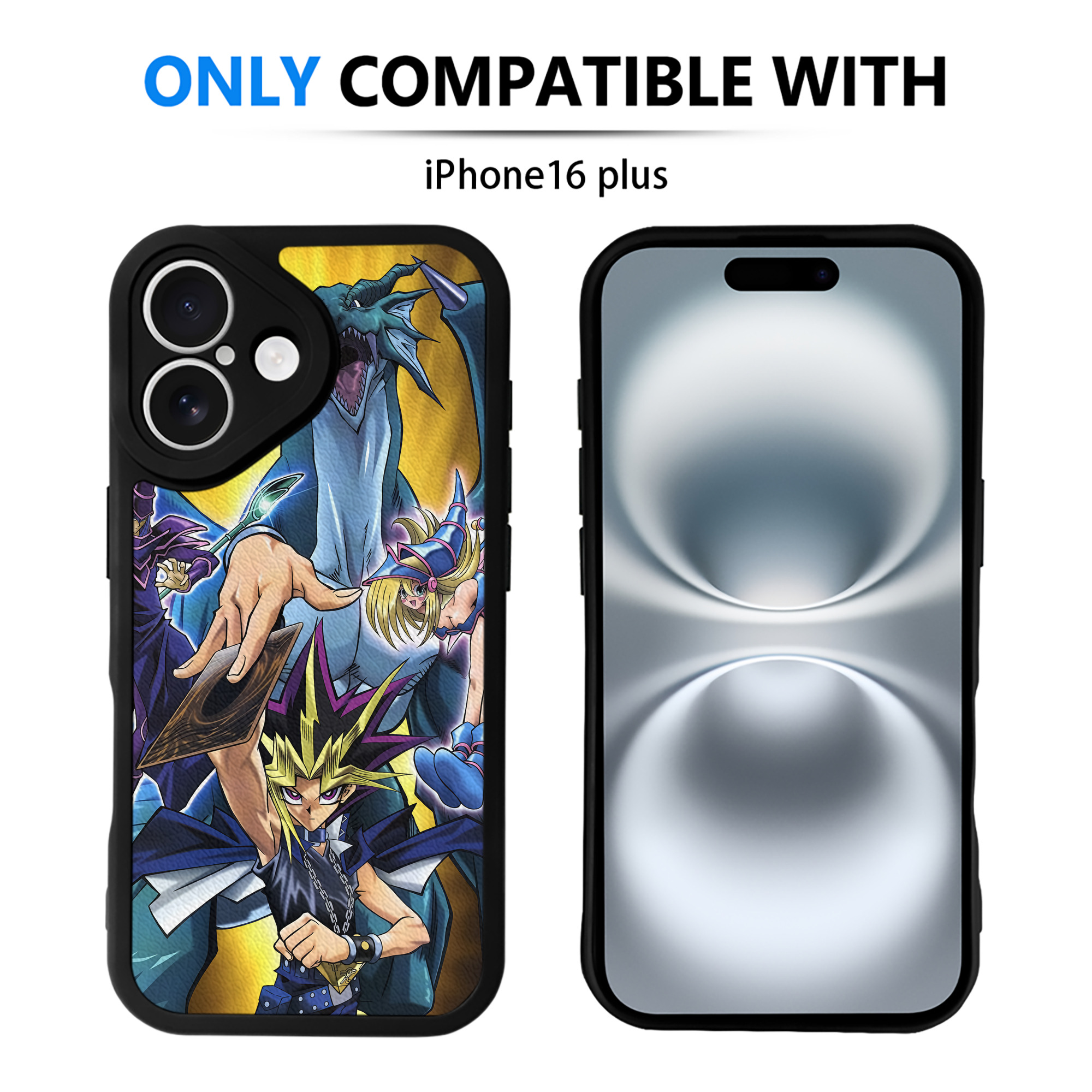 （画像用） 遊☆戯☆王 Yu-Gi-Oh! 【iPhone 16シリーズ対応】シリコンスマホケース（レザー調） 材質：シリコン